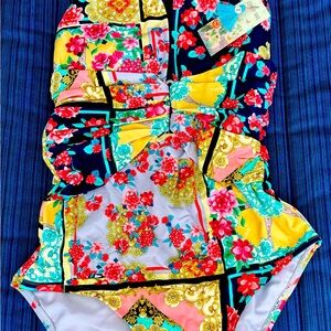 NWT Johnny Was Japer Plunge one piece swimsuit